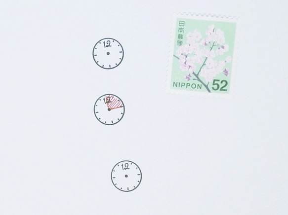 丸時計のハンコ　アナログ時計　スタンプ　スケジュール帳向け　家計簿　管理用 2枚目の画像