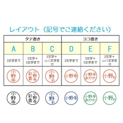 シャチハタ式スタンプ（シンプルな丸枠）可愛い文字で縦書き・横書き可能、10mm丸、ネーム印 / 認め印 / はんこ 2枚目の画像