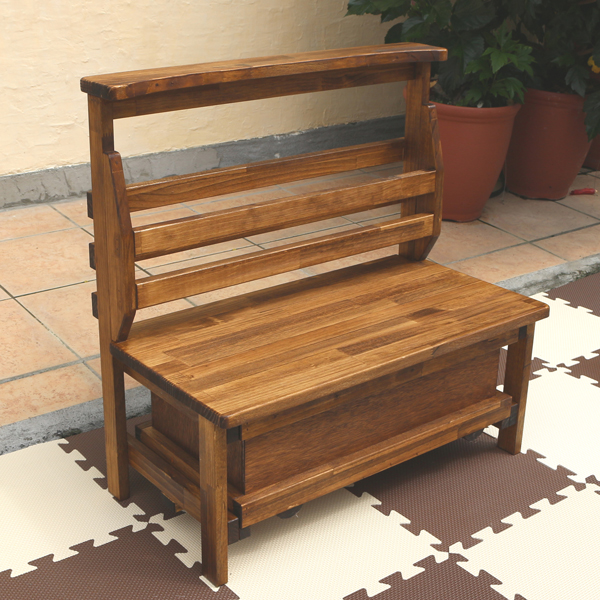 いっしょに絵本ベンチ　チーク色