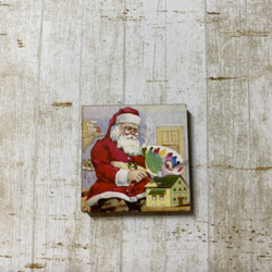木製　ウッドパーツ　クリスマス　サンタクロース　ミニ⑦ 1枚目の画像