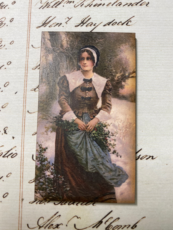 木製ウッドパーツ　C  ヴィクトリア　女性　絵画　④ 1枚目の画像