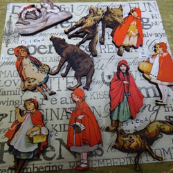 木製　赤ずきん　シリーズ　　オオカミ　ＷＰ-78 2枚目の画像
