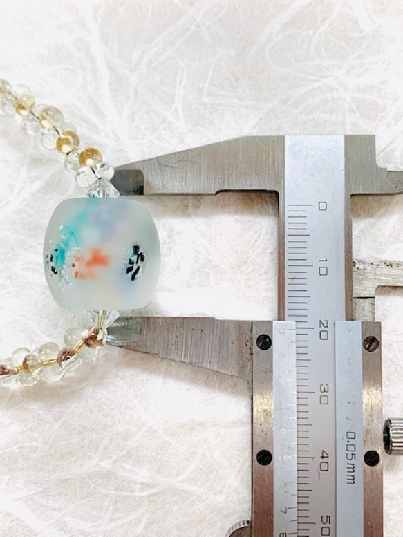 金魚のとんぼ玉ネックレス　2 5枚目の画像