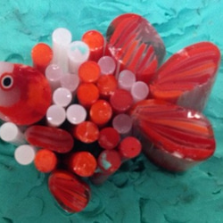 金魚鉢のとんぼ玉ネックレス 6枚目の画像