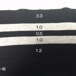 【材料】ベビー用ライン入りリブニットM(袖口、衿用）黒×グレー 4枚目の画像
