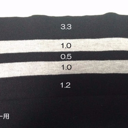 【材料】ベビー用ライン入りリブニットM(袖口、衿用）紺×白 4枚目の画像