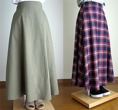 ロング ハンドメイド フレアー 機械編み スカート
