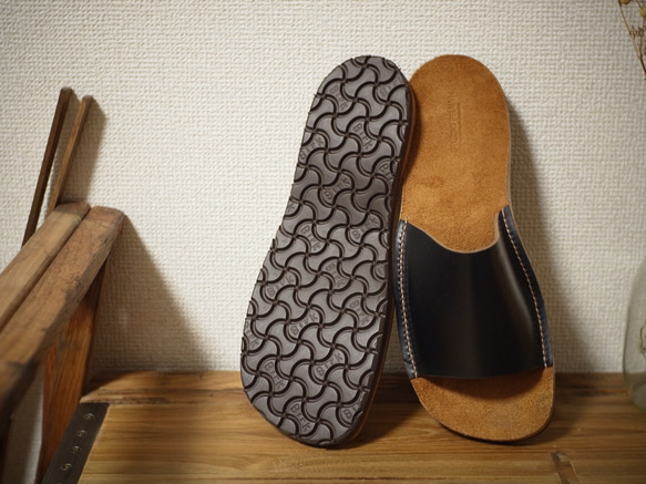 【SP-001】VAMP SANDAL - BLACK CHROMEXCEL 3枚目の画像