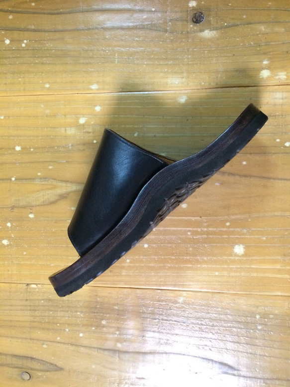 【SP-002】VAMP SANDAL - BLACK CHROMEXCEL 2枚目の画像