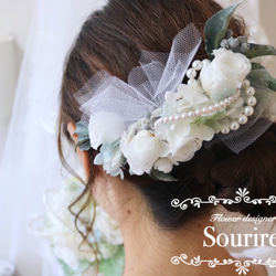 【着画】something blue bouquet & headdress 2枚目の画像