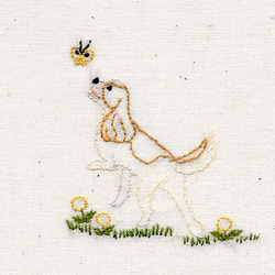 バックステッチで出来るキャバリア刺繍キット・ブレン 2枚目の画像
