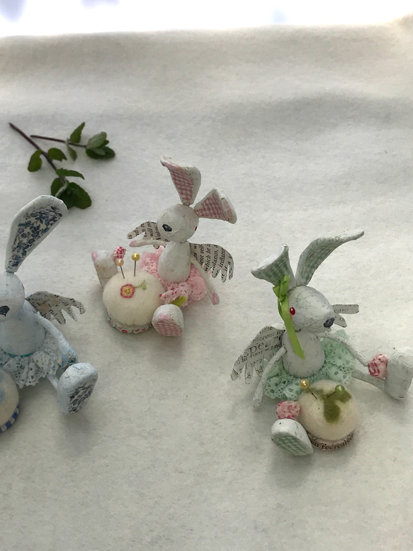 エンジェルうさぎのピンクッション (グリーン) 1枚目の画像