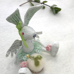 エンジェルうさぎのピンクッション (グリーン) 2枚目の画像