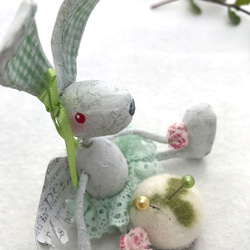 エンジェルうさぎのピンクッション (グリーン) 3枚目の画像