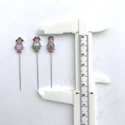 まち針、なかよし3人 グリーン 5枚目の画像
