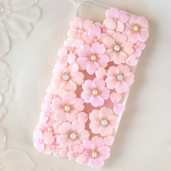 ハートの花びら桜色iPhoneケース スマホケース♡ほぼ全機種対応 4枚目の画像