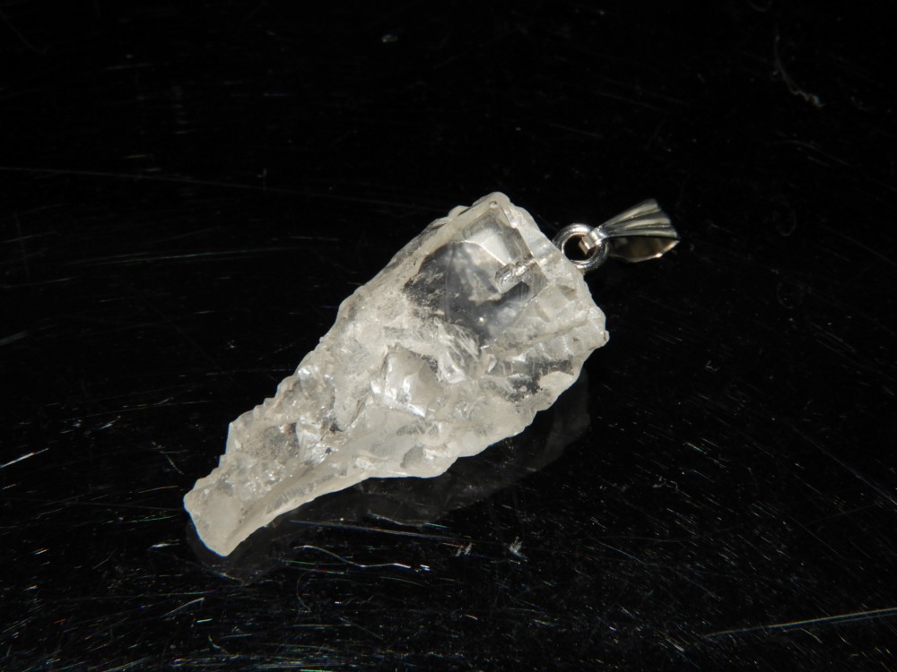 霊性の石！アイスクリスタルのインドヒマラヤ水晶原石ペンダント！メイドインジャパン！　天然石　ヒマラヤ17