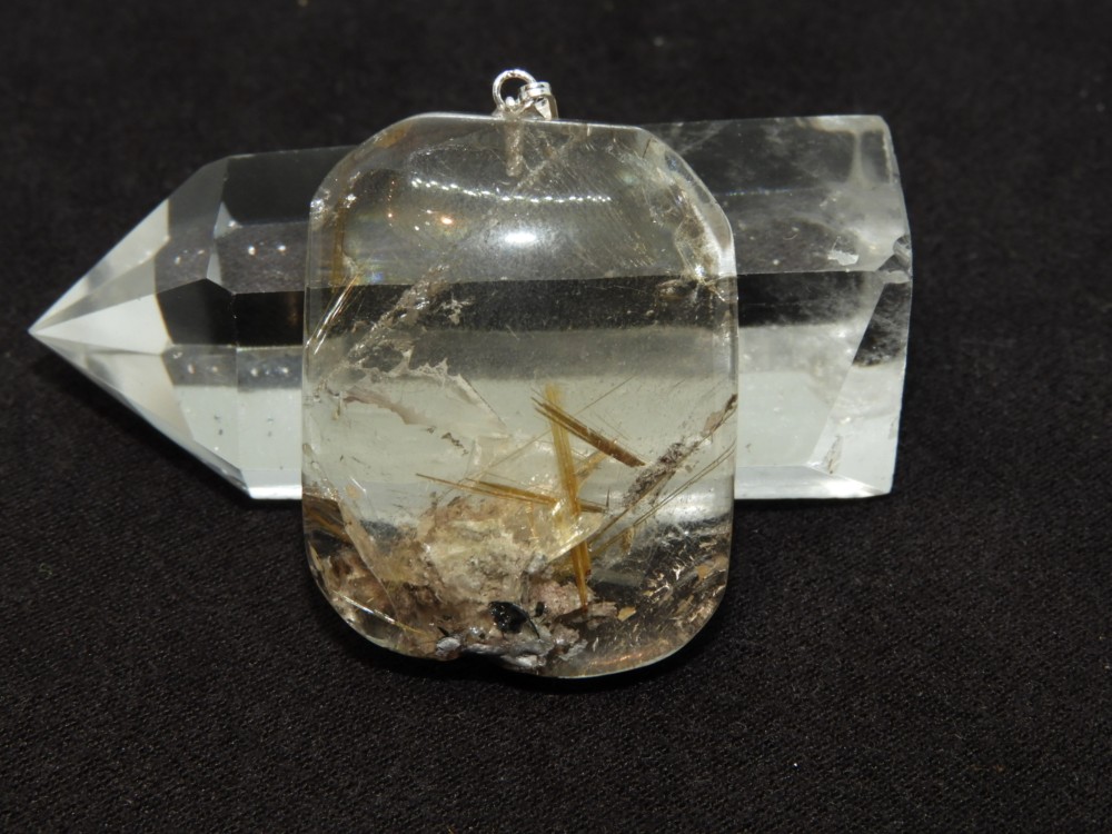 最強！大人気の石！透明感抜群のルチルクォーツペンダント！メイドインジャパン！一点物！特大！④　天然石