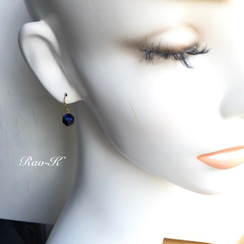 ✨14kgf ブルータイガーアイのピアス/イヤリング ピアス（フック