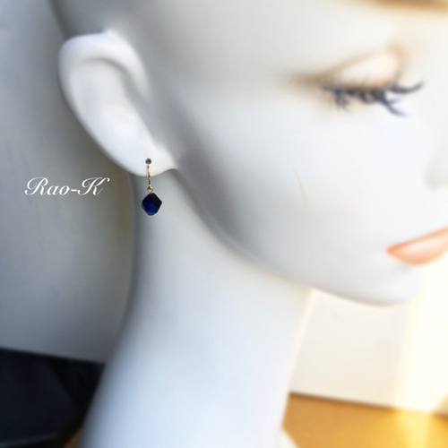 ✨14kgf ブルータイガーアイのピアス/イヤリング ピアス（フック