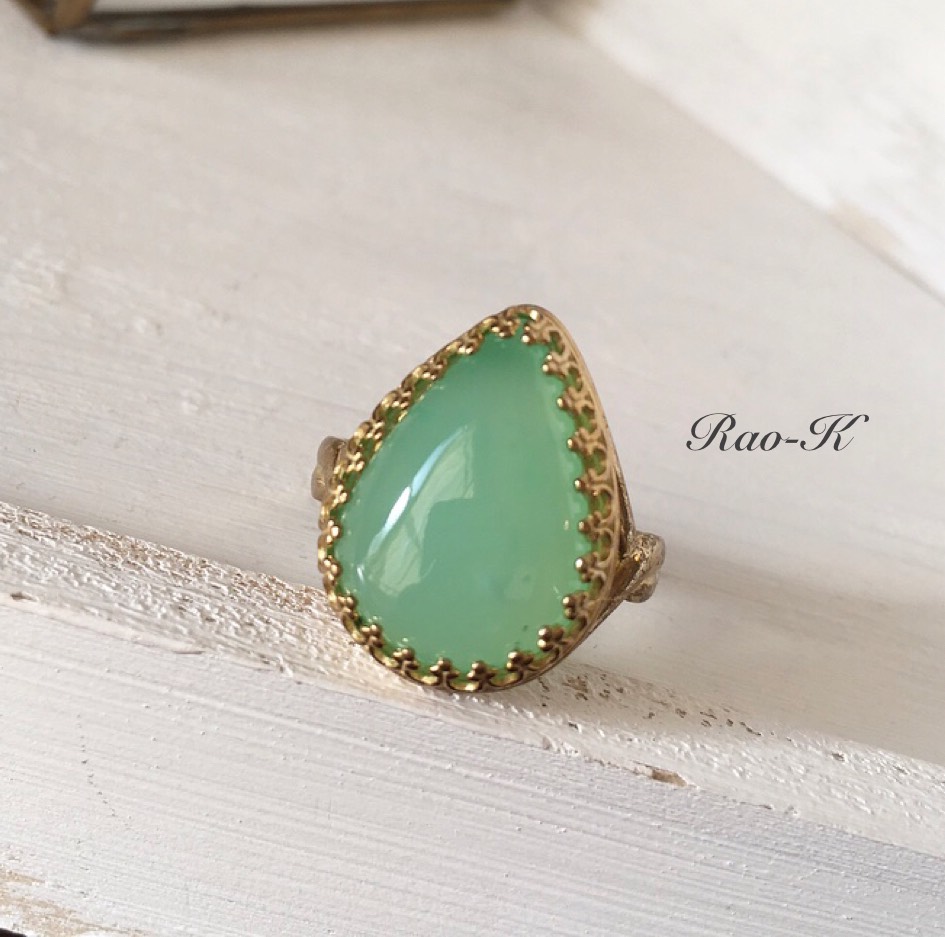 ✨ヨーロピアン・アンティーク調リング〜クリソプレーズ
