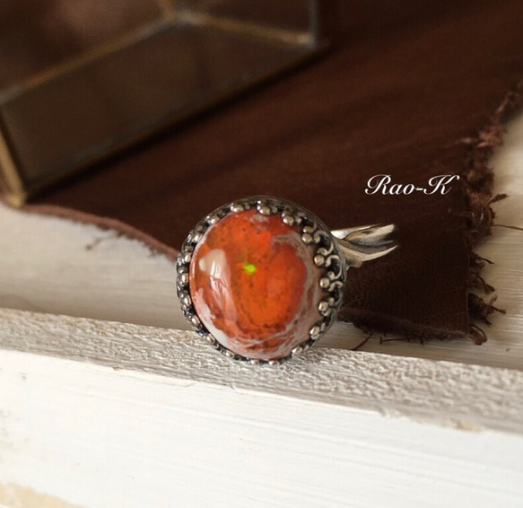 ✨always be yourself!アンティーク調リング〜カンテラオパール 指輪