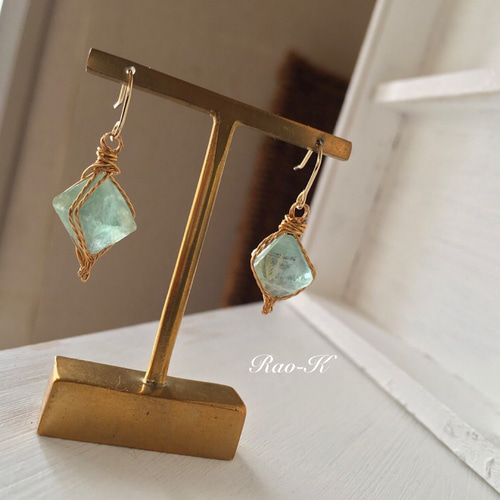 ✨14kgf原石ピアス/イヤリング✨フローライト ピアス(フック ✨14kgf原石ピアス/イヤリング✨フローライト ピアス(フック