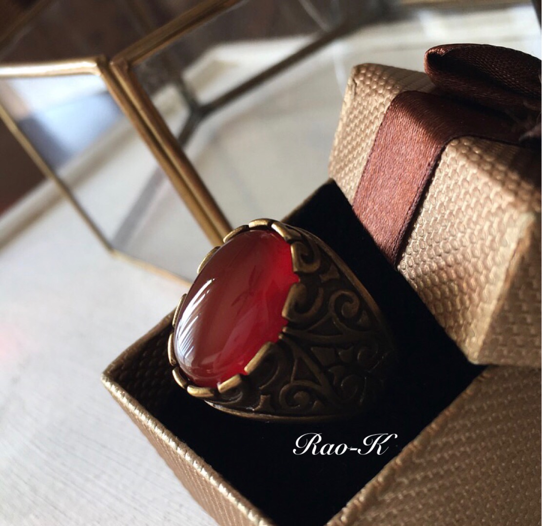 ✨always be yourself!アンティーク調リング〜カーネリアン