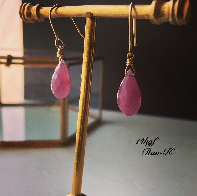 ✨14kgf大粒ルビーのピアス/イヤリング