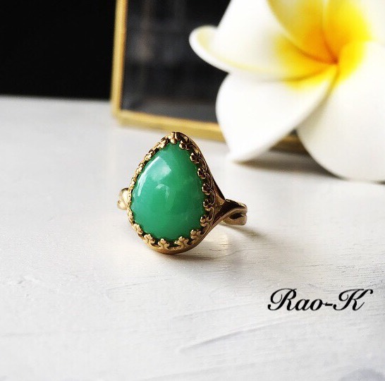 ✨ヨーロピアン・アンティーク調リング〜クリソプレーズ