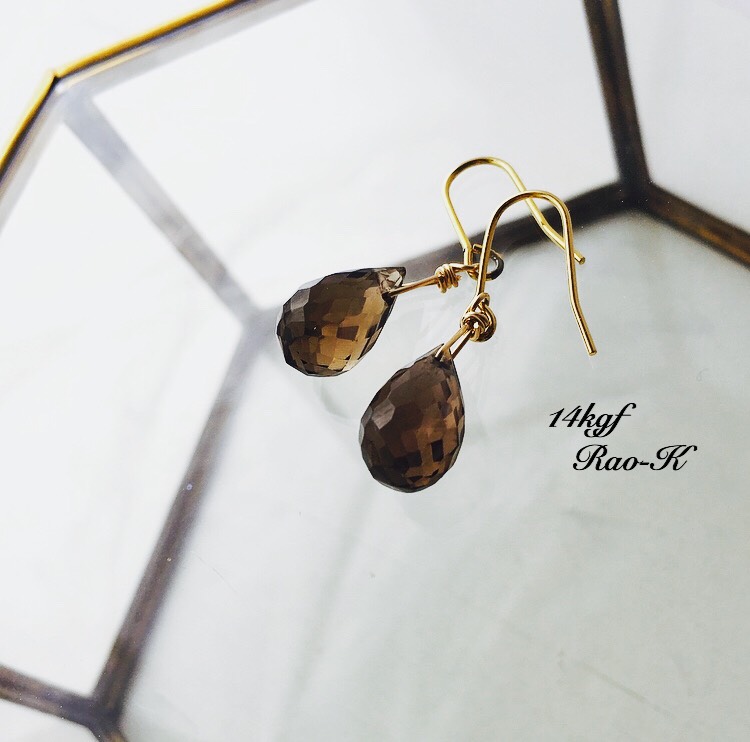 ✨14kgfスモーキークォーツのピアス/イヤリング