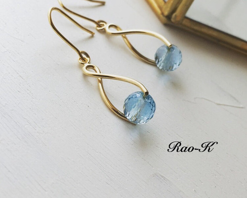 ✨14kgfスカイブルートパーズのピアス/イヤリング ピアス