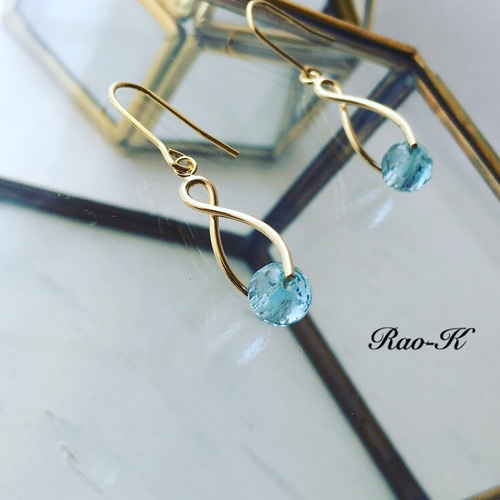 ✨14kgfスカイブルートパーズのピアス/イヤリング ピアス