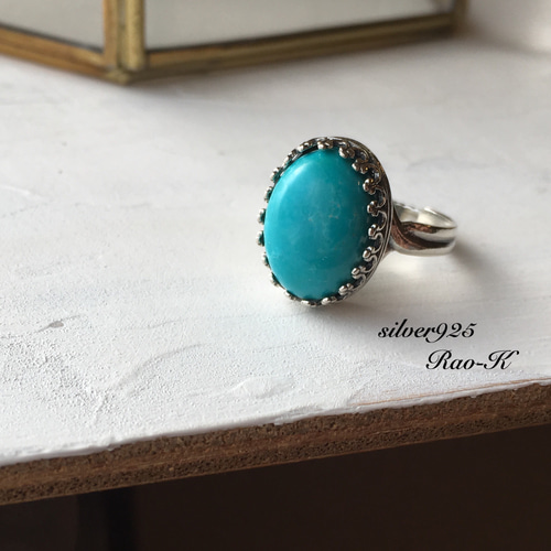 ✨silver925アンティークリング〜キングマンターコイズ！ 指輪・リング