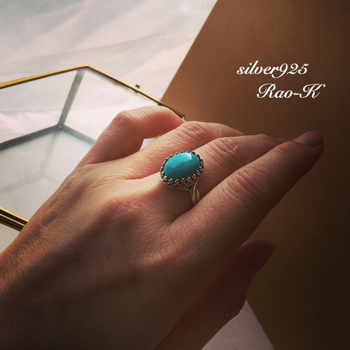 ✨silver925アンティークリング〜キングマンターコイズ！ 指輪・リング
