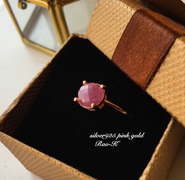 ✨silver925pinkgold大人のクラシック・リング〜ピンクサファイア