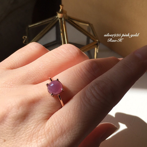 ✨silver925pinkgold大人のクラシック・リング〜ピンク