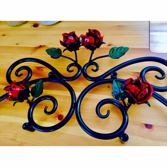 国産☆アイアン薔薇の壁飾り 180cm 鉄製 窓飾りローズ ウォールデコバラ装飾 薔薇の壁飾り アイアン ブラック 国産 鉄製 窓飾り ローズ