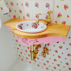 【顯示器價格】木製玫瑰洗手台廁所全國洗手盆碗瓷磚 第5張的照片