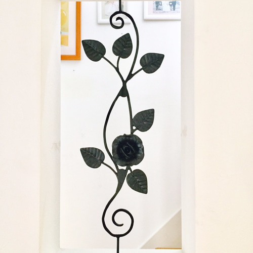 アイアン装飾パネル✨　オーダー品1点物　約77.5cm x 45cm 薔薇の装飾パネル アイアン製 H50cm 鉄製 装飾 飾り