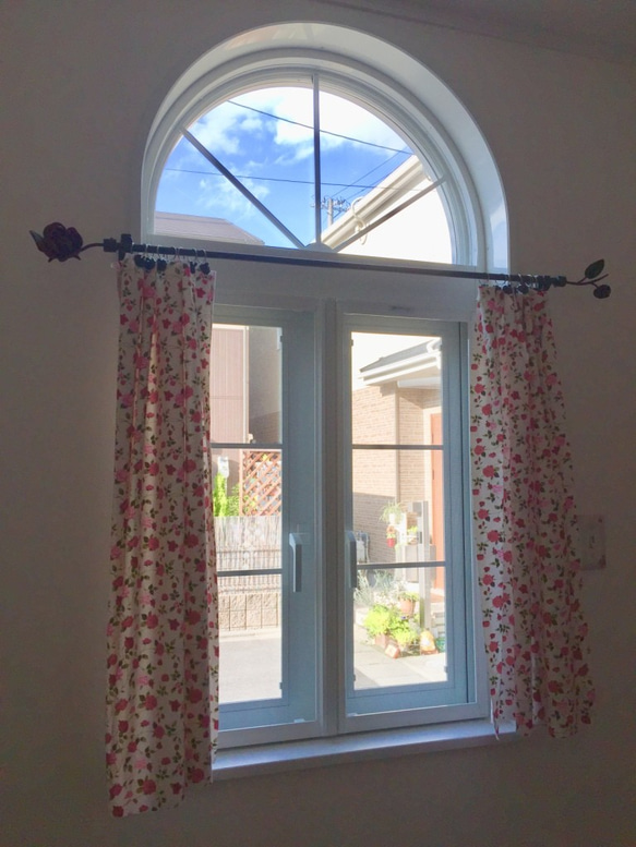 鐵玫瑰窗簾軌道φ13毫米包括裝飾品時尚鐵桿古董風格玫瑰直到W 1米新的室內裝飾 第2張的照片