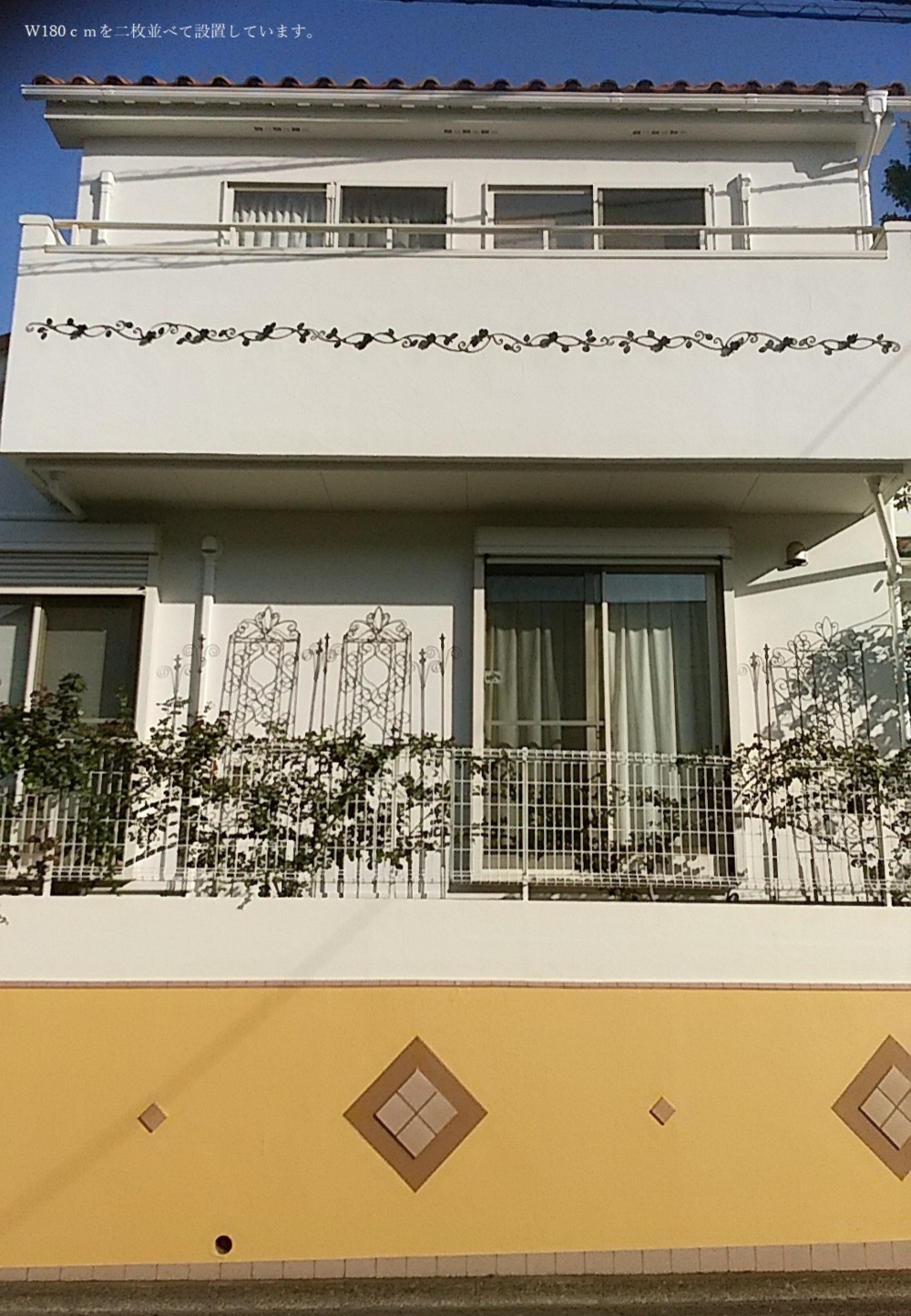 国産 薔薇の壁飾り 180cm 鉄製 窓飾りローズ ウォールデコ 壁掛け アンティーク調 バラ 外壁装飾