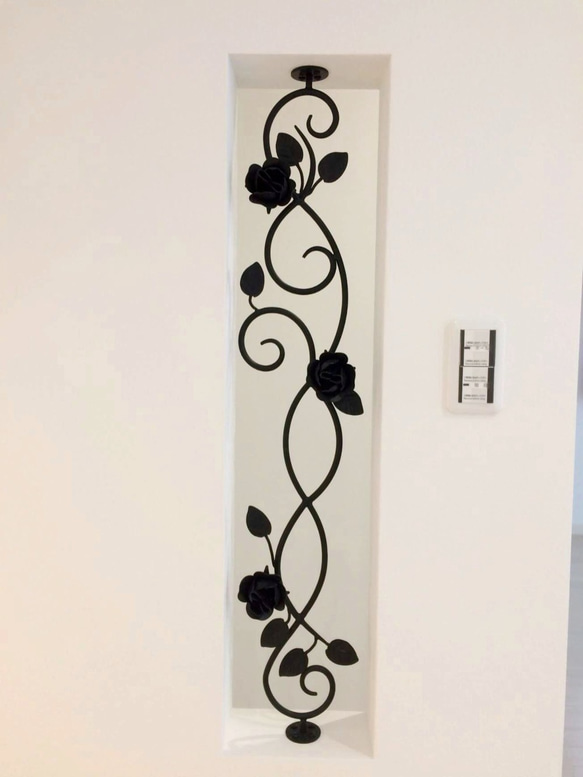 アイアン薔薇の装飾パネルW180cm鉄製ベランダスリット面格子