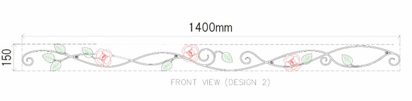 アイアン 薔薇の壁飾り140ｃｍ 鉄製 日本製 外壁 窓飾り ローズ ウォールデコ アンティーク調 バラ装飾 5枚目の画像