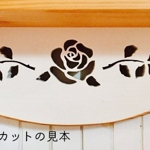 受注制作】国産☆木製 特注デザイン☆薔薇のシェルフローズ