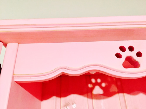 豪華寵物佛壇 L 號定制仿古粉色家用寵物佛壇粉色家具紀念盒 第5張的照片