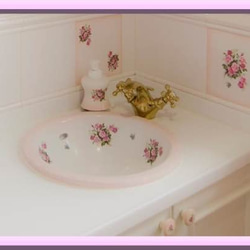 アンジェリカ 陶器製 薔薇の洗面ボウルラウンドＬ 国産ウォッシュボウルローズ 陶器製 薔薇の洗面ボウル 国産 ウォッシュボウル ローズ トイレ