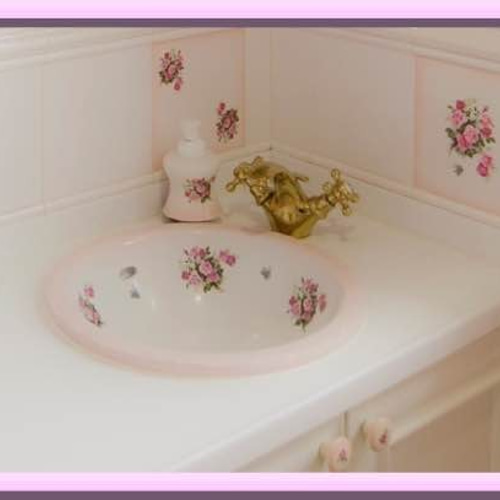 【国内在庫】 陶器製 国産ウォッシュボウルローズ 薔薇の洗面ボウルラウンドL トイレ収納