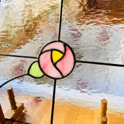 訂做彩繪玻璃玫瑰面板清晰仿古風格玫瑰 第2張的照片