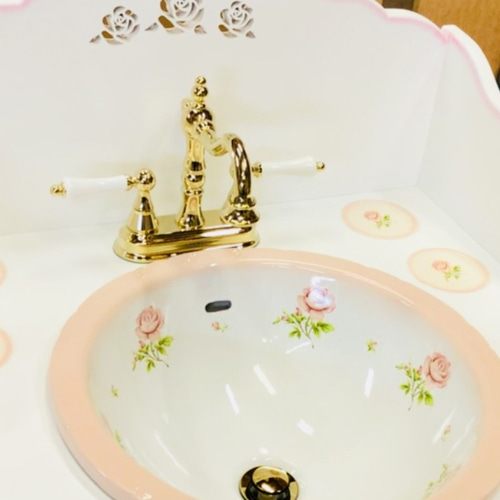 アンジェリカ 陶器製 薔薇の洗面ボウルラウンドＬ 国産ウォッシュボウルローズ アンジェリカ 陶器製 薔薇の洗面ボウルラウンドL 国産ウォッシュ